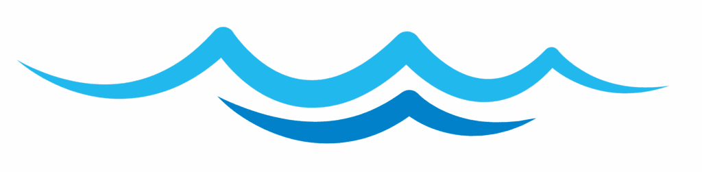 A light blue wave on top of a dark blue wave