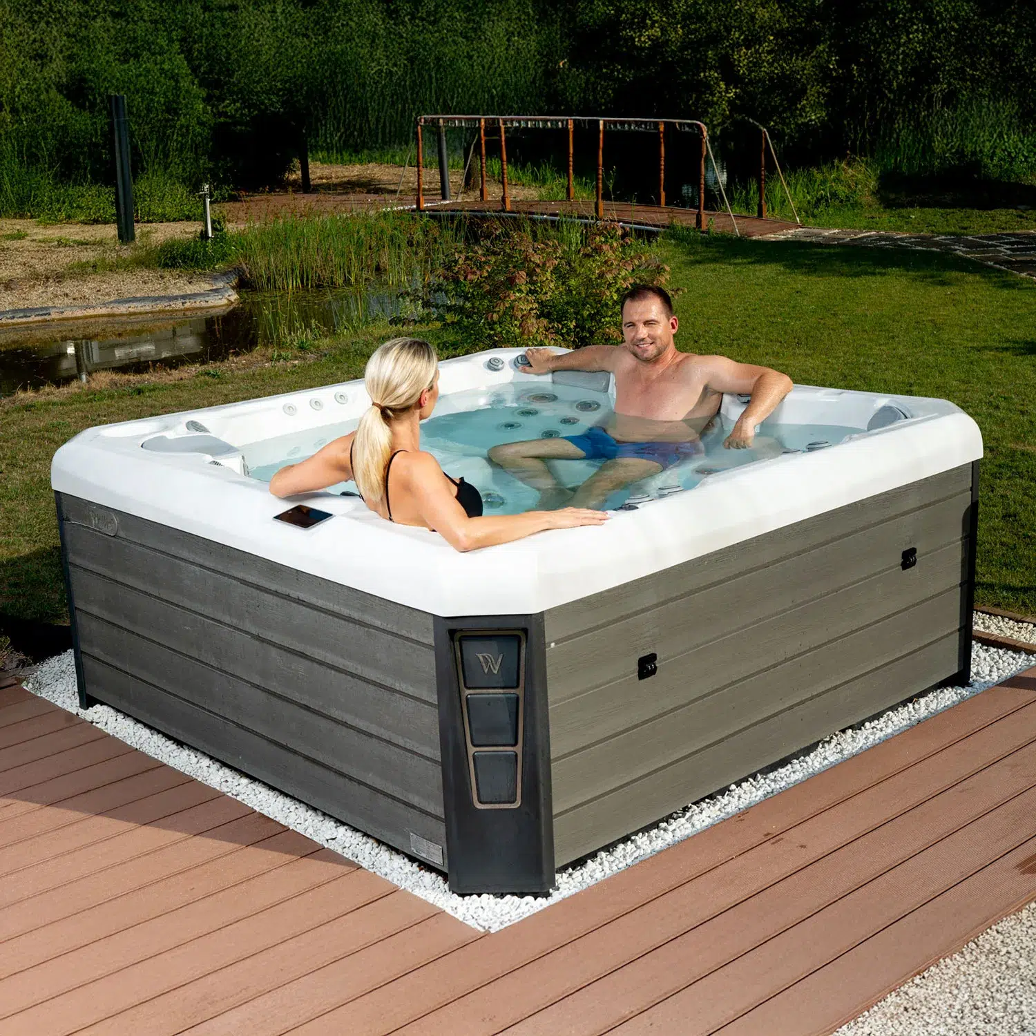 Portable Spas & Hot Tubs 13 wellis portable spa with people